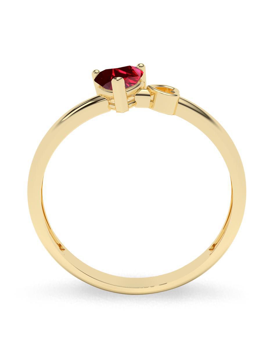 Anillo "de (si aplica)" corazón amelie joyas sin coleccion no aplica 10 k "de" oro zirconia pulido