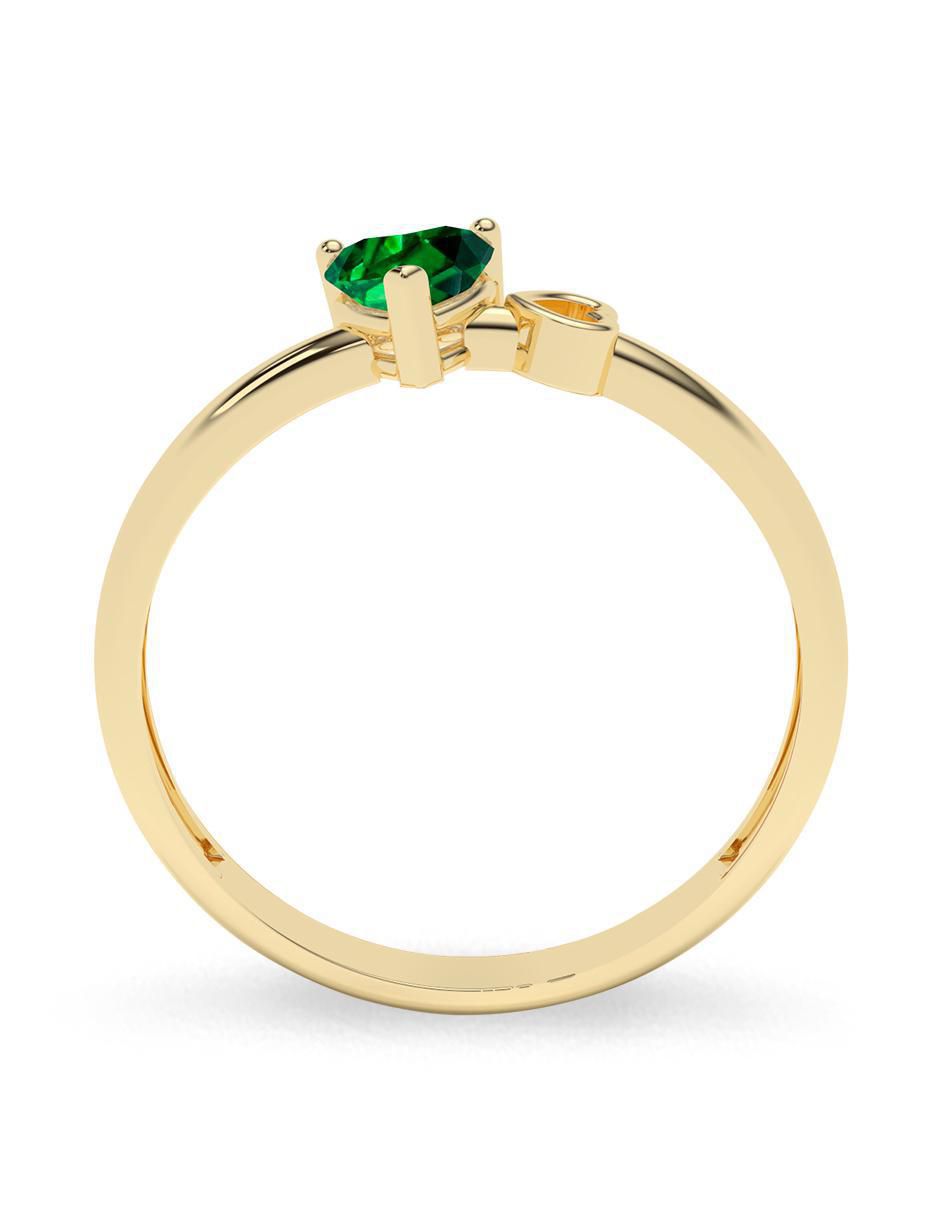 Anillo "de (si aplica)" corazón amelie joyas sin coleccion no aplica 10 k "de" oro zirconia pulido