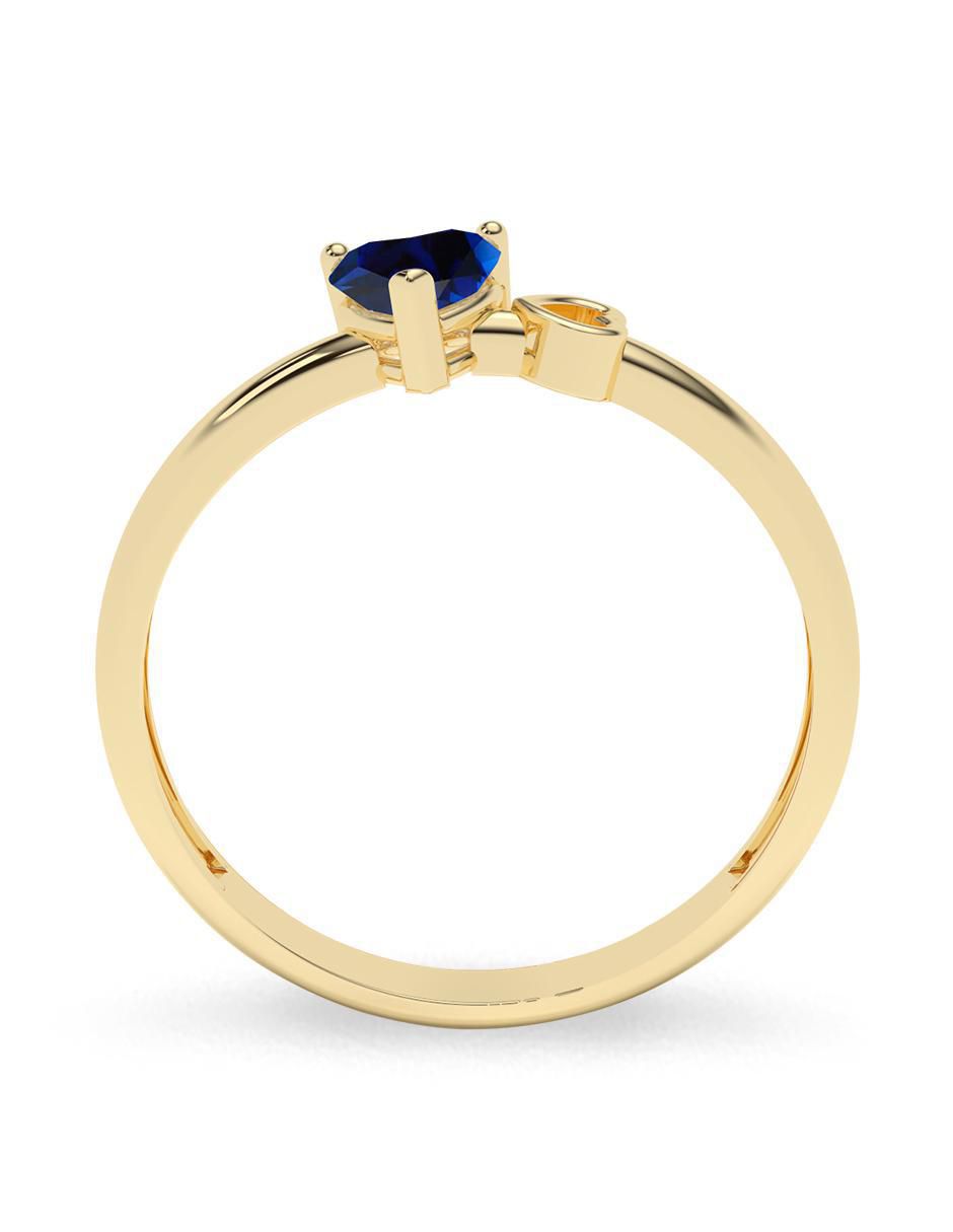 Anillo "de (si aplica)" corazón amelie joyas sin coleccion no aplica 10 k "de" oro zirconia pulido