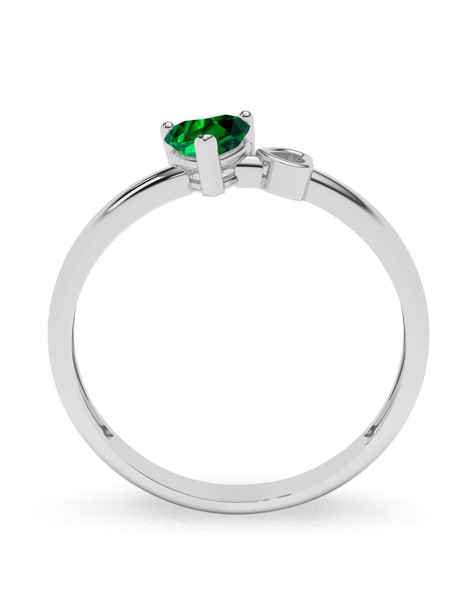 Anillo de corazón 10 k de oro zirconia pulido 3