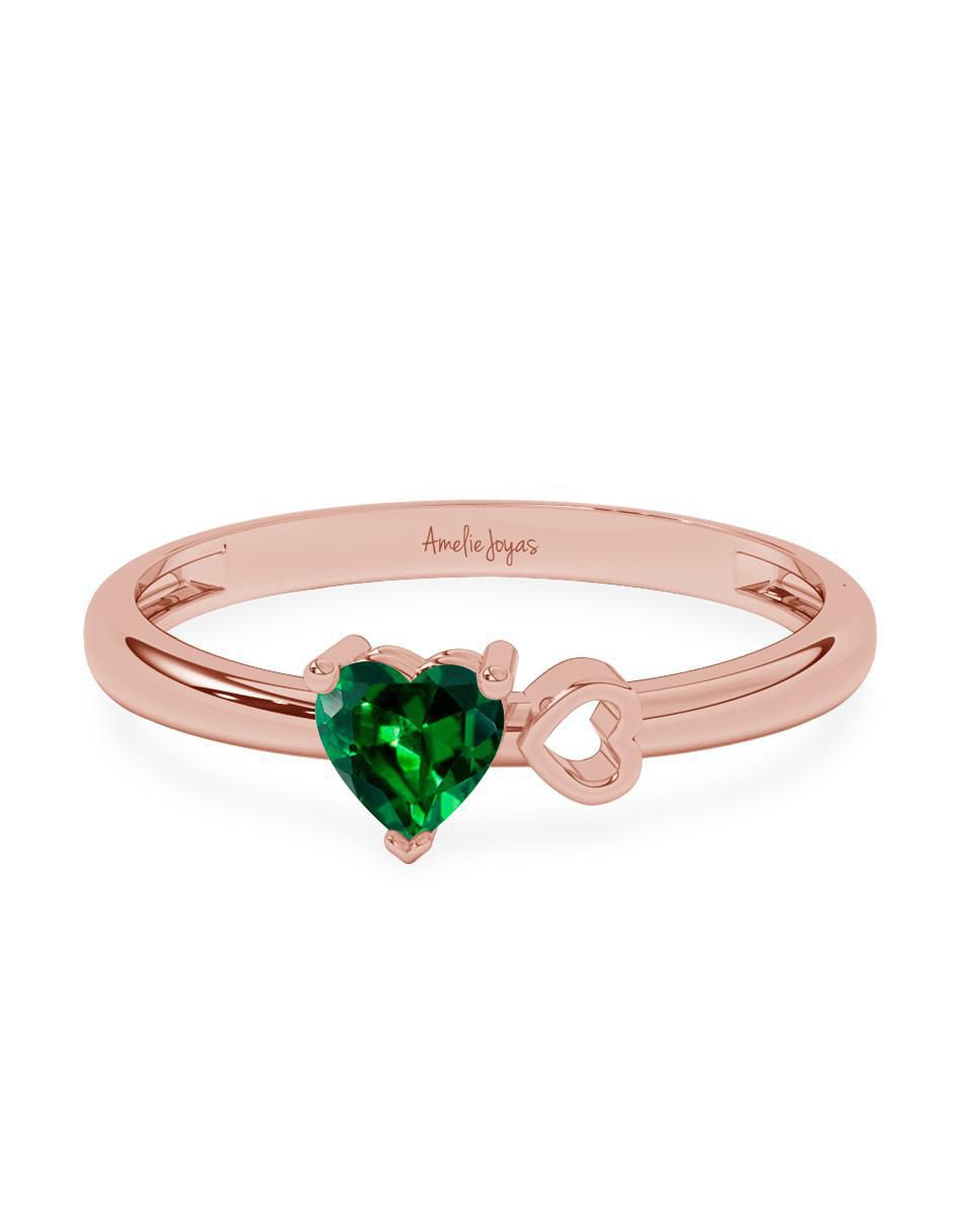 Anillo de corazón 10 k de oro zirconia pulido Anillo de corazón 10 k de oro zirconia pulido