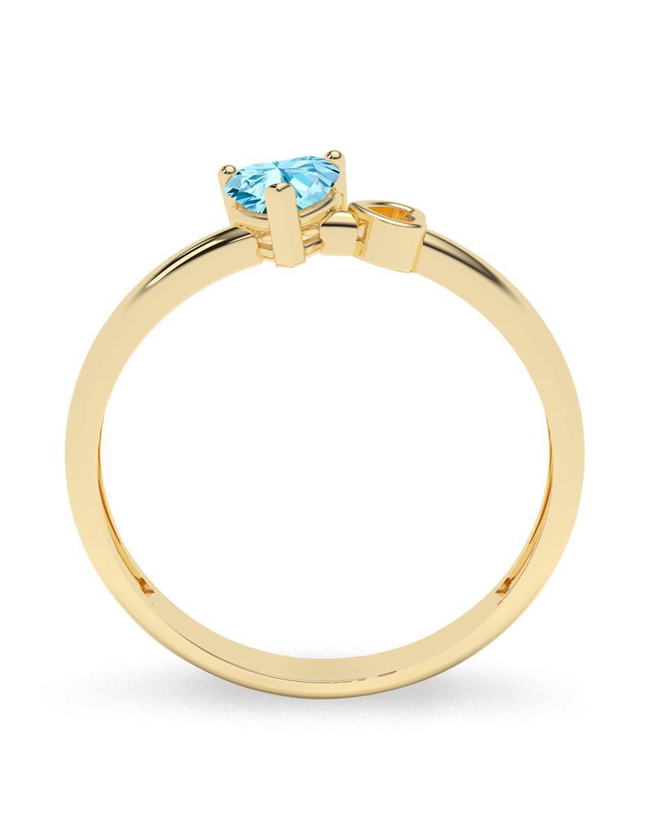 Anillo "de (si aplica)" corazón amelie joyas sin coleccion no aplica 10 k "de" oro zirconia pulido