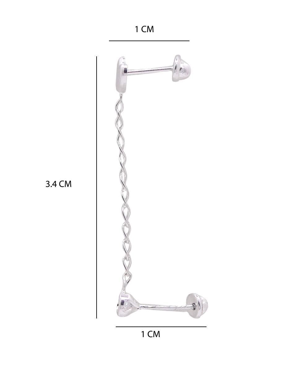 Broqueles de corazón de plata P 925 con acabado brillante zirconia 6