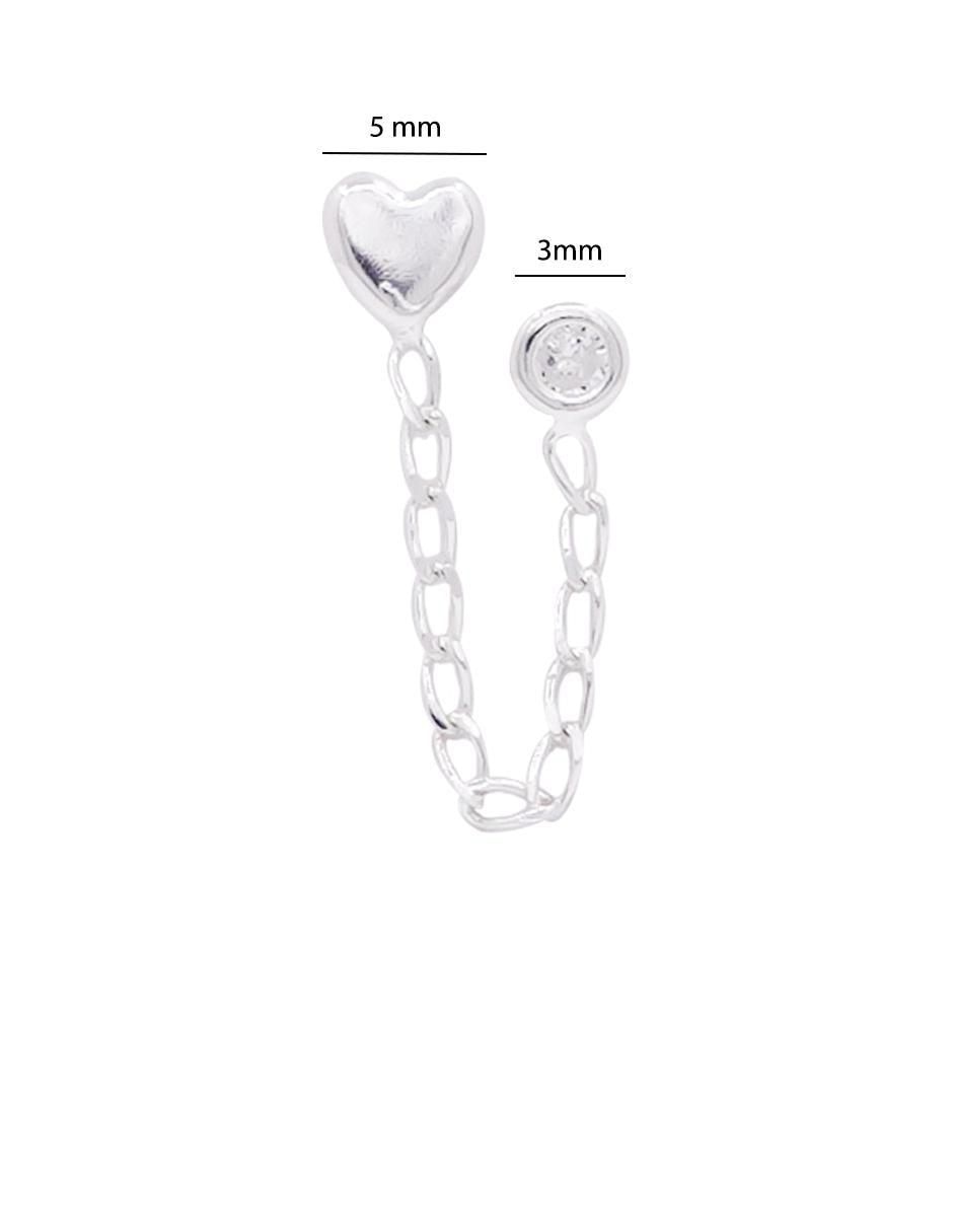 Broqueles de corazón de plata P 925 con acabado brillante zirconia 7