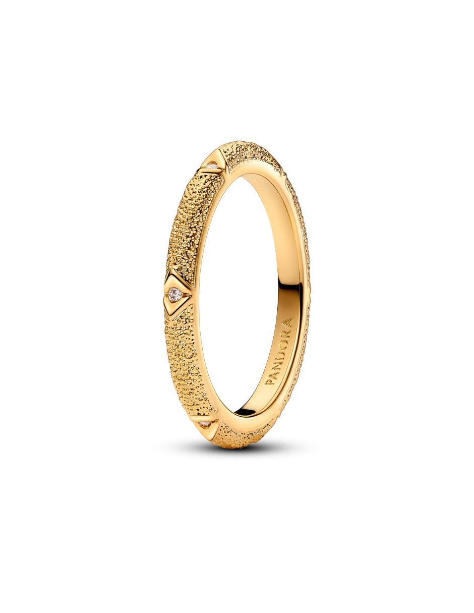 Anillo ME de plata P 925 zirconia cúbica con acabado baño de oro 2