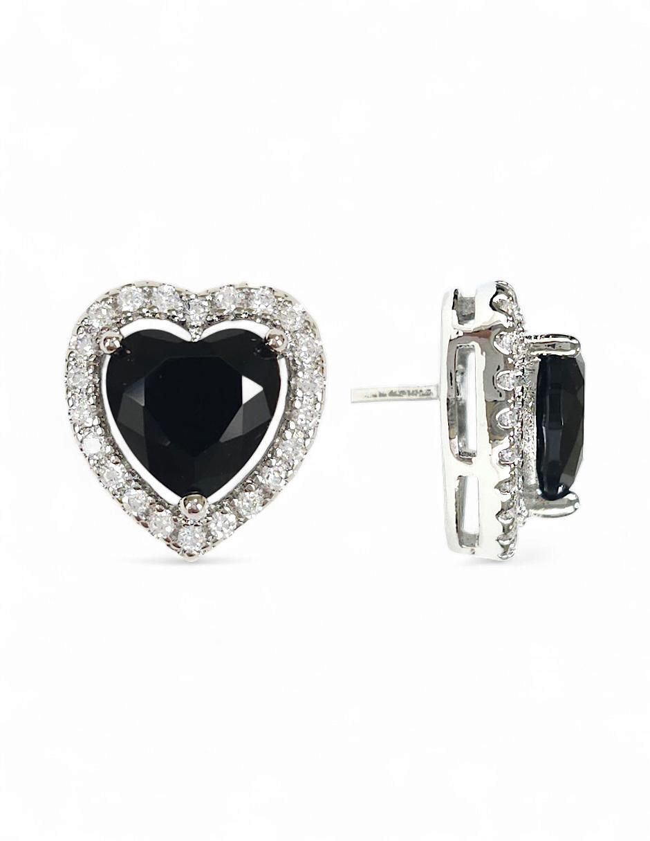 Aretes y collar de corazón zirconia 5