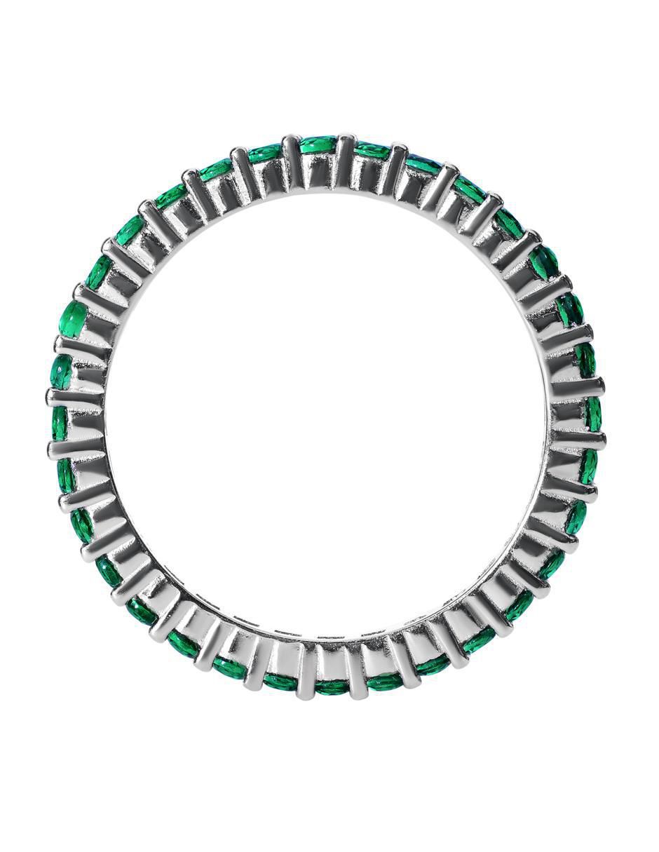 Anillo P 925 de plata esmeralda pavé 3