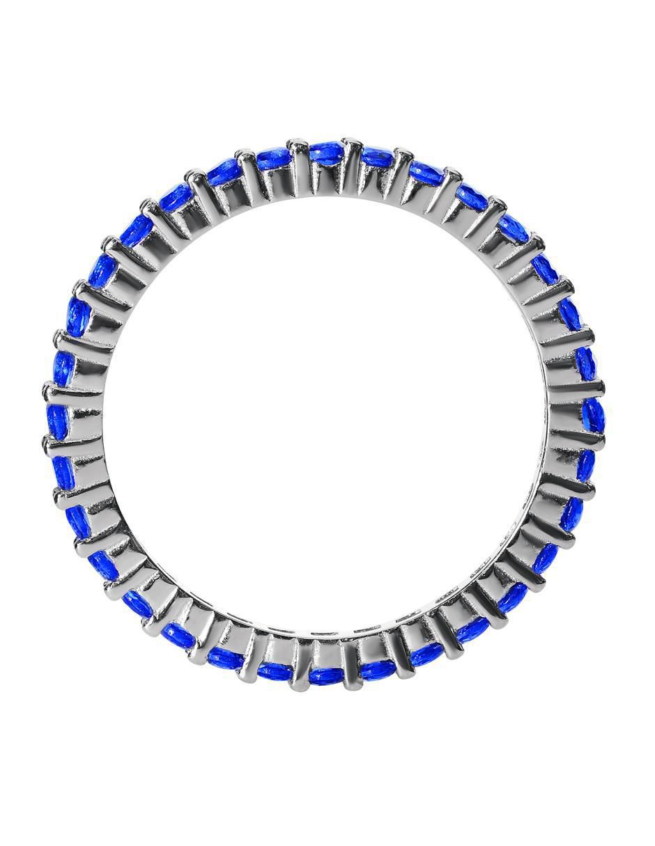 Anillo P 925 de plata zafiro pavé 3