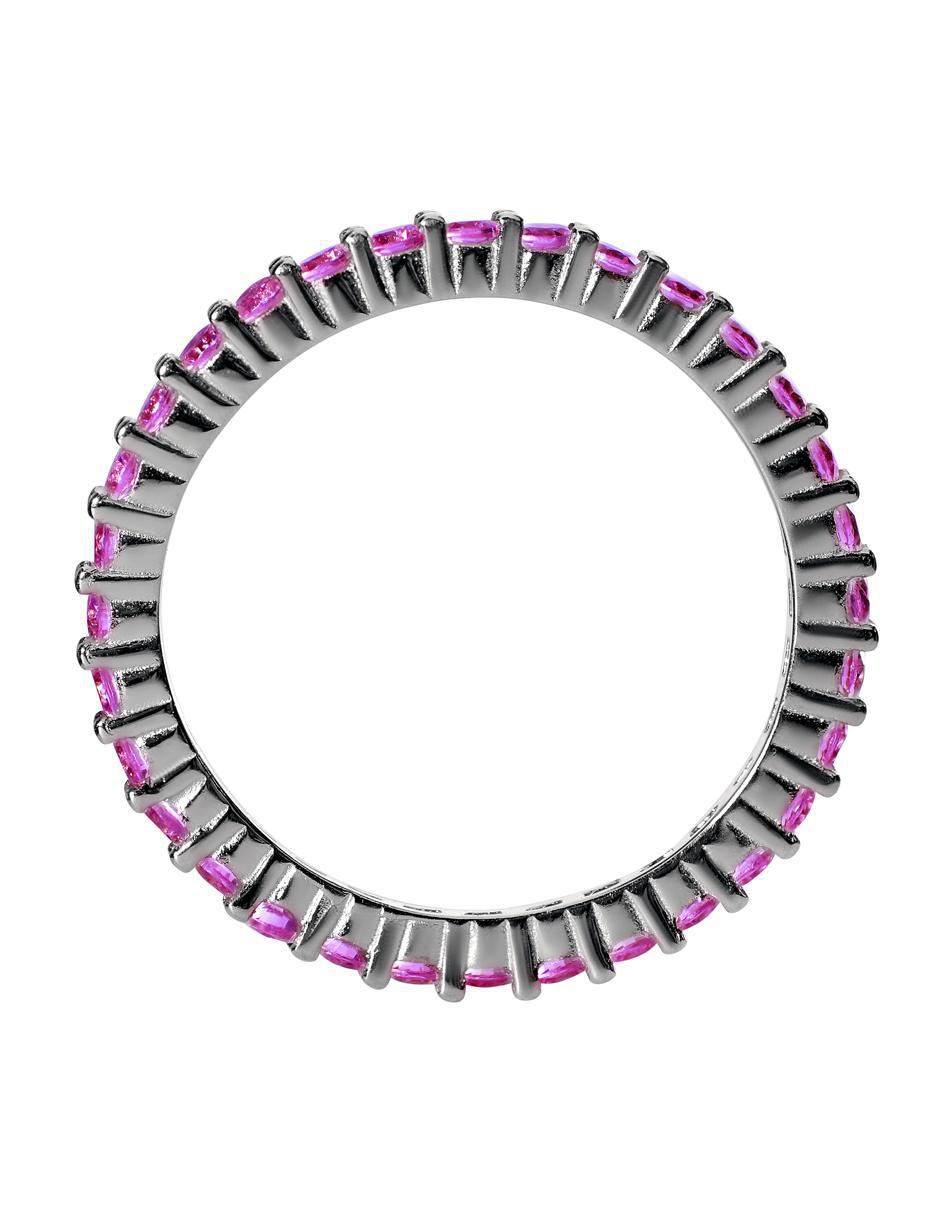 Anillo P 925 de plata rubí pavé 3