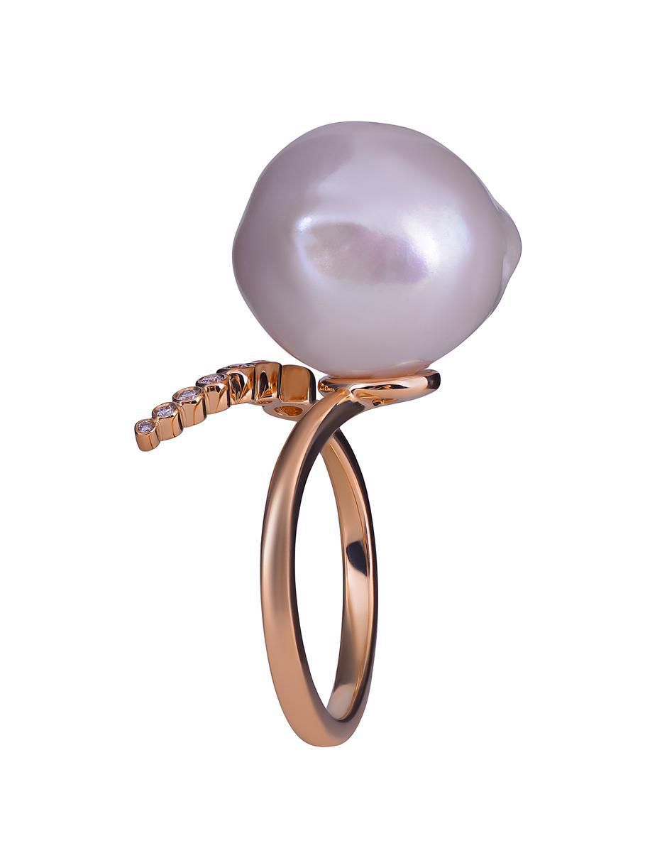 Anillo 14 k de oro amarillo perla 2
