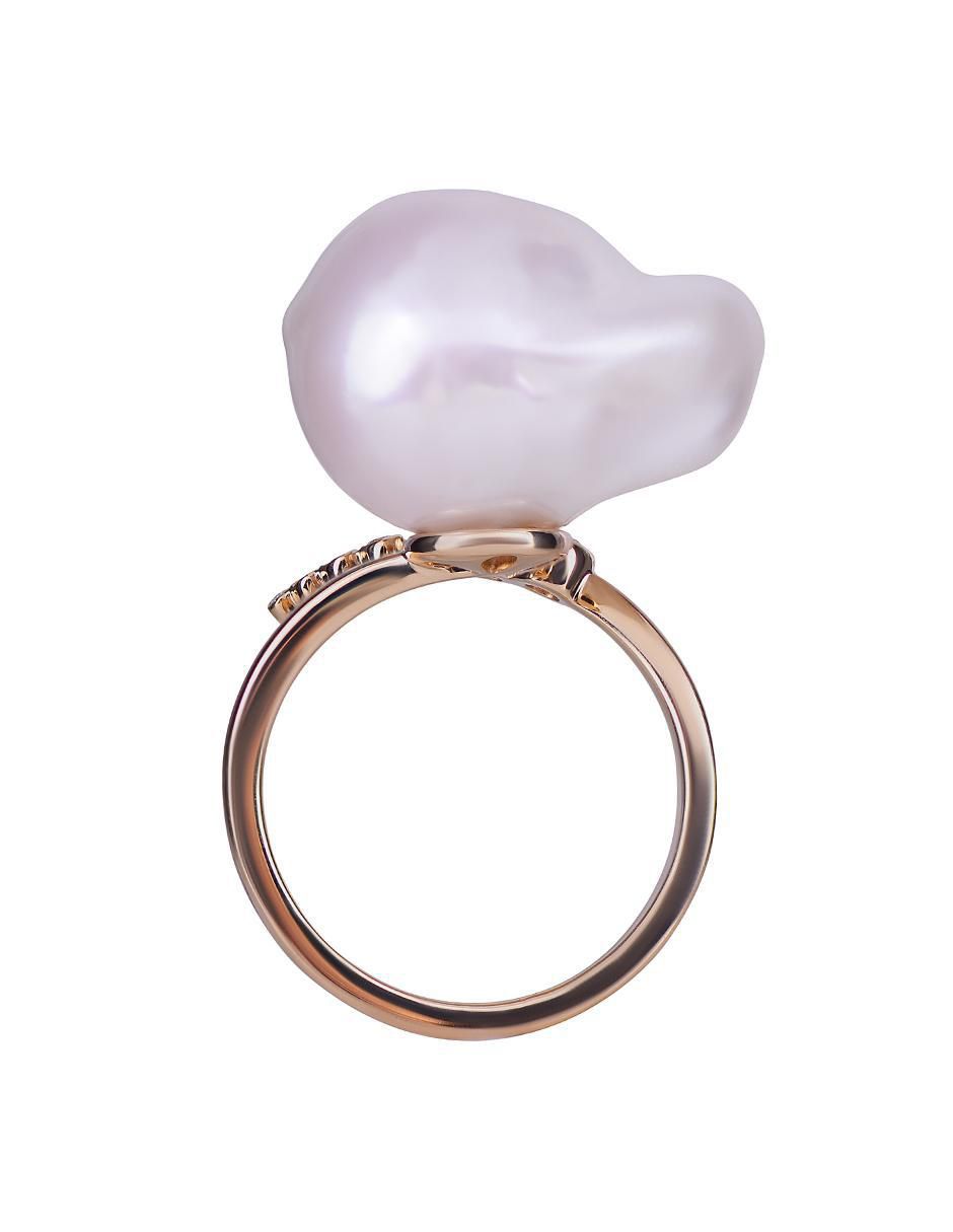 Anillo 14 k de oro amarillo perla 3