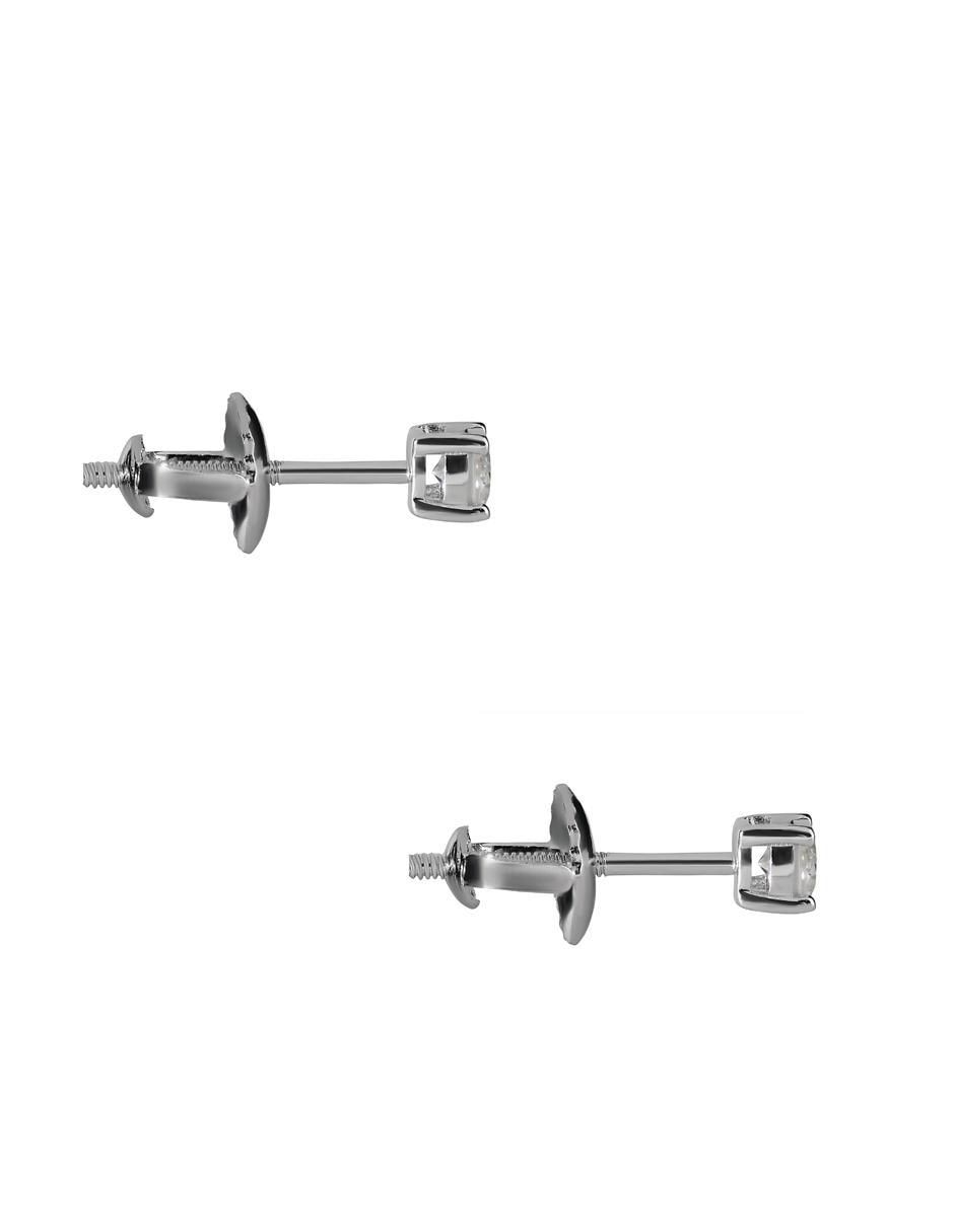 Broqueles circulares de plata P 925 con acabado brillante moissanita 3