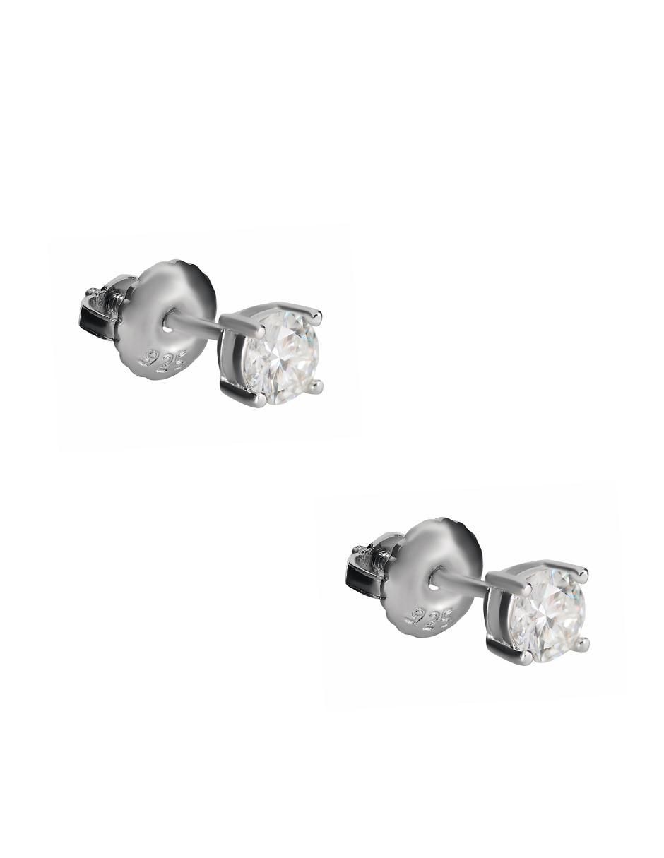 Broqueles de plata P925 con acabado brillante moissanita 2