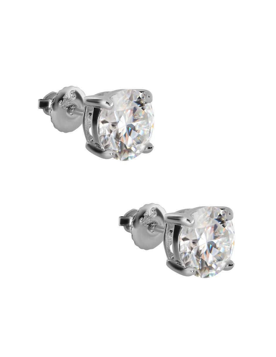 Broqueles de plata P925 con acabado brillante moissanita 3