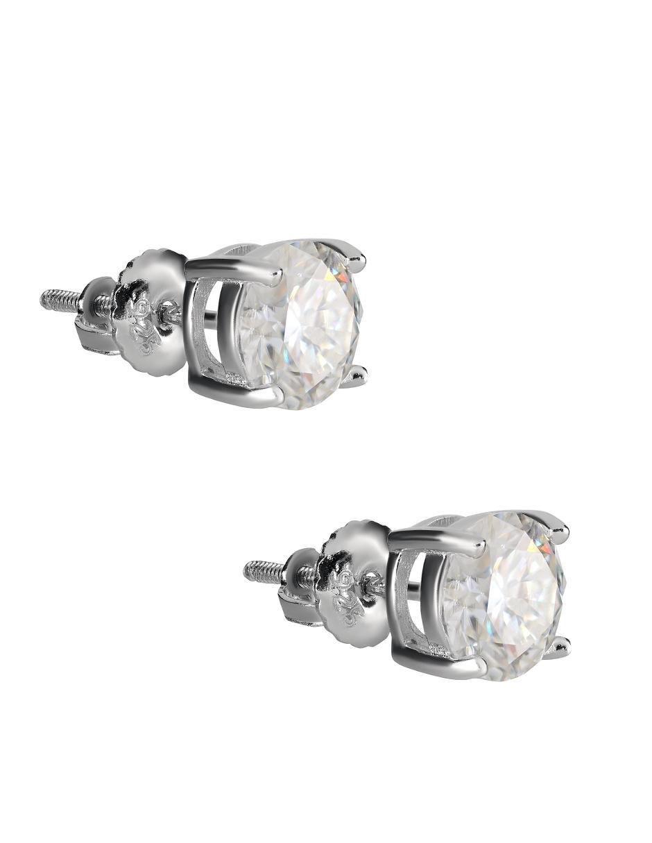 Broqueles de plata P925 con acabado brillante moissanita 2