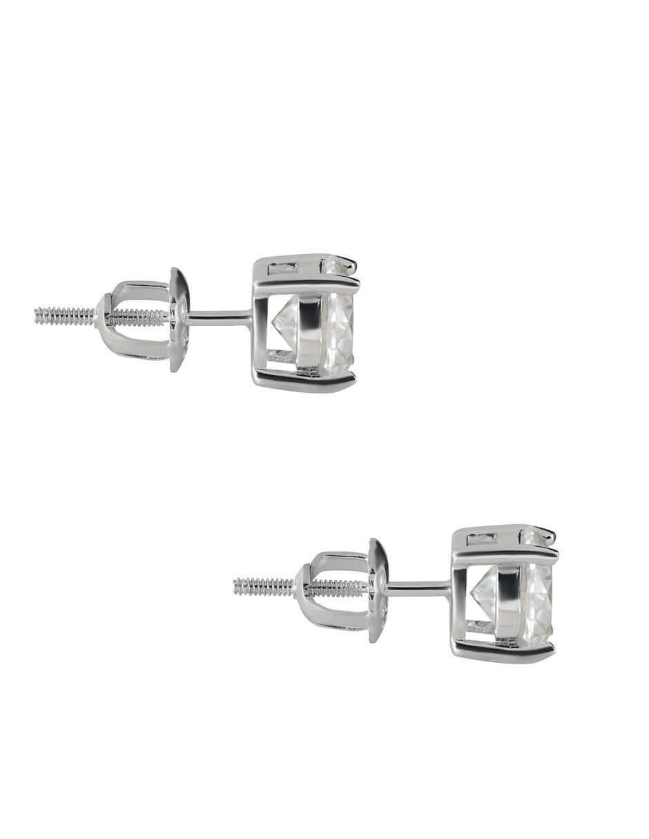 Broqueles de plata P925 con acabado brillante moissanita 3