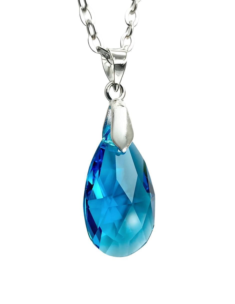 Aretes y collar de gota Élan de plata P925 cristal 3