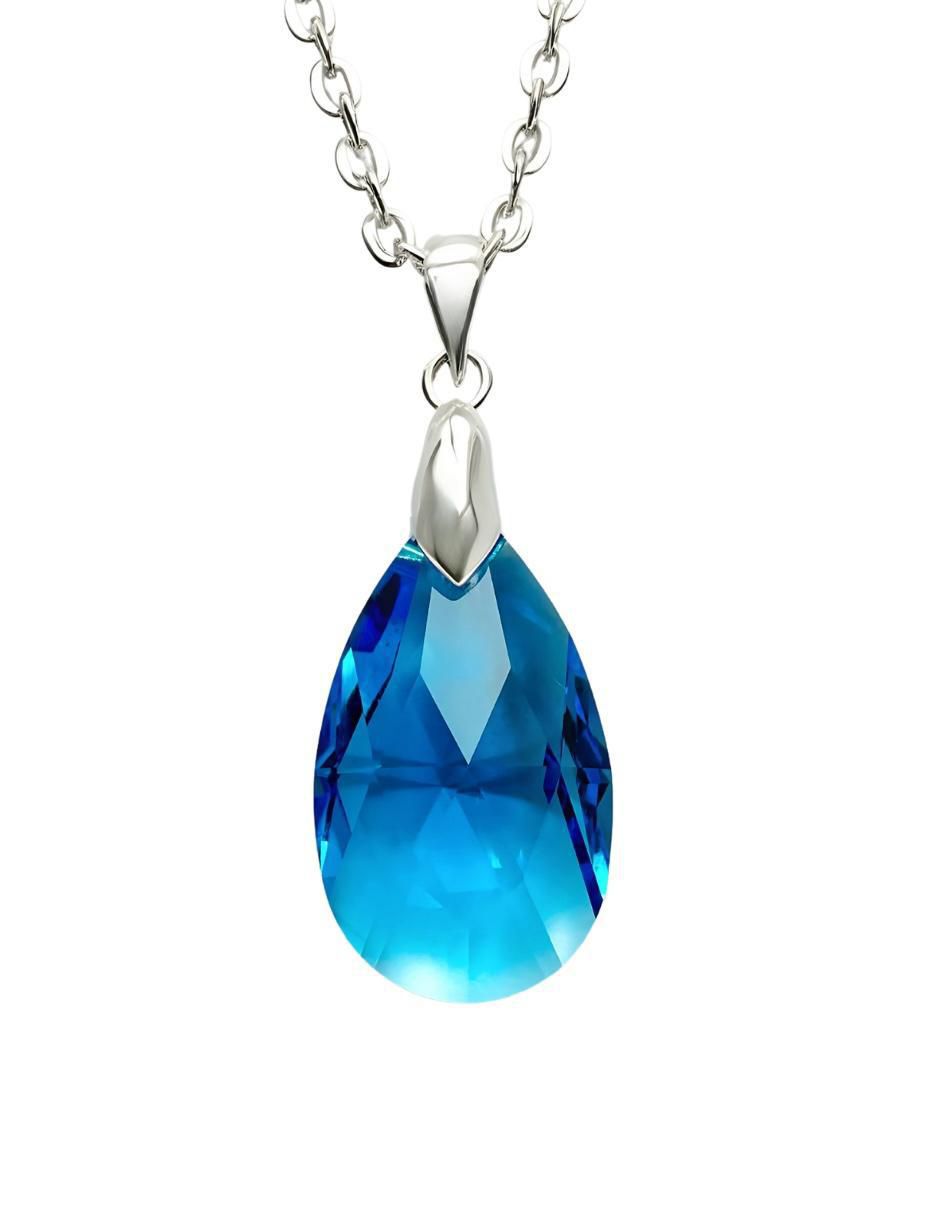 Aretes y collar de gota Élan de plata P925 cristal 4