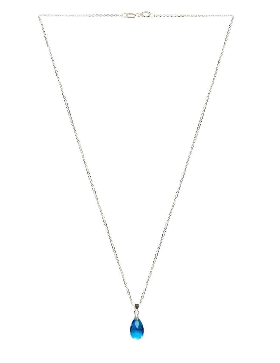 Aretes y collar de gota Élan de plata P925 cristal 9