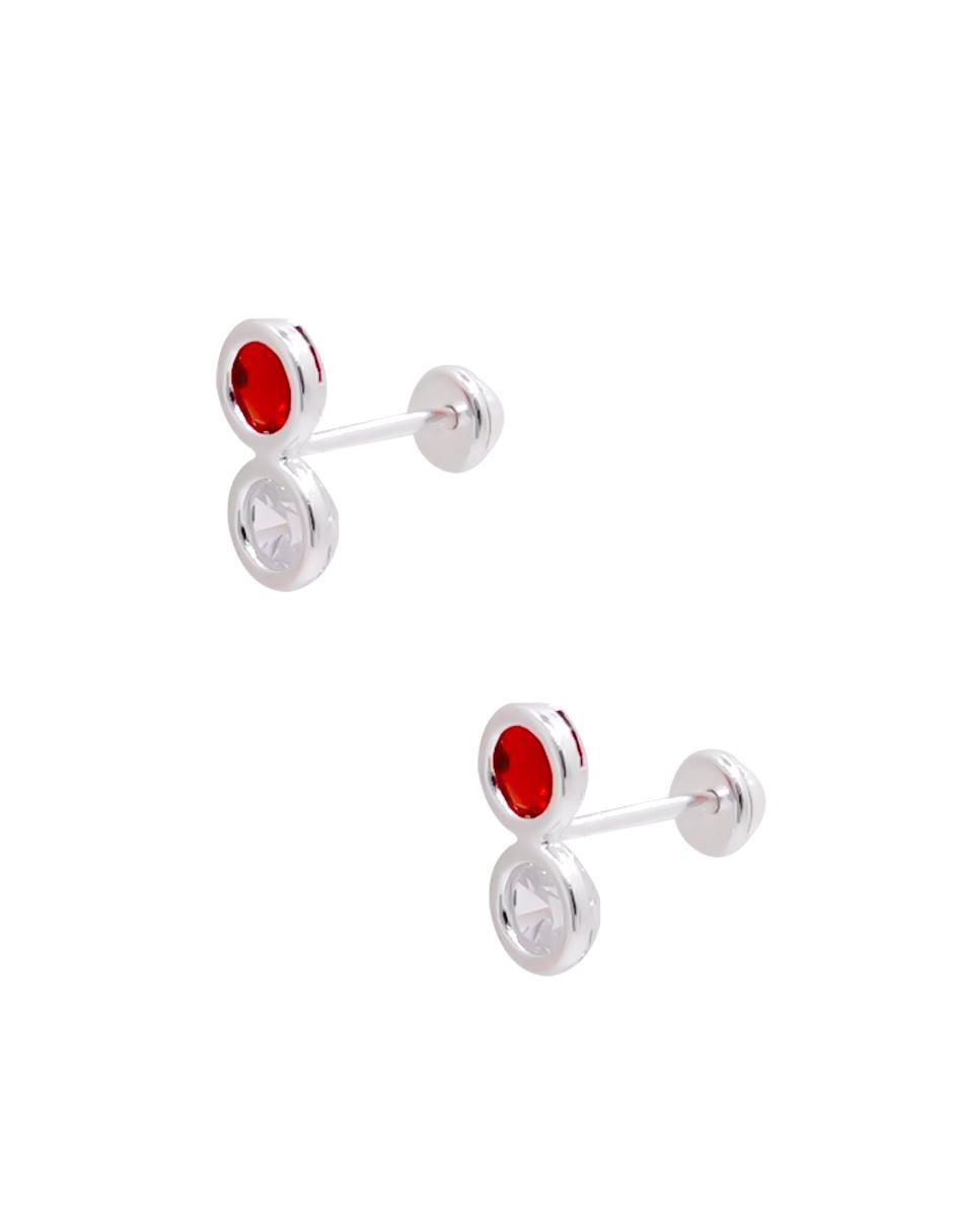 Broqueles de plata P925 con acabado brillante zirconia 2