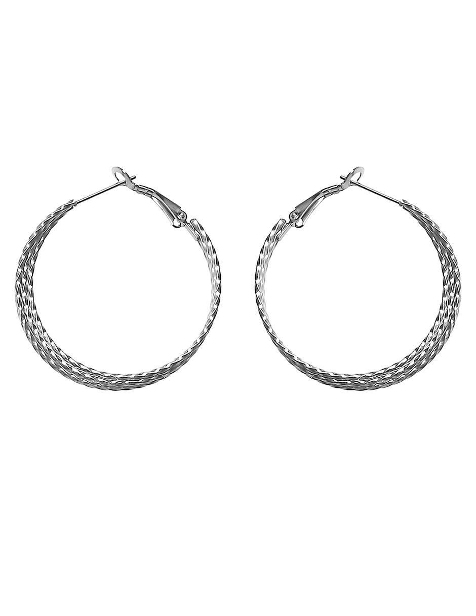 Arracadas de acero inoxidable con acabado texturizado 2