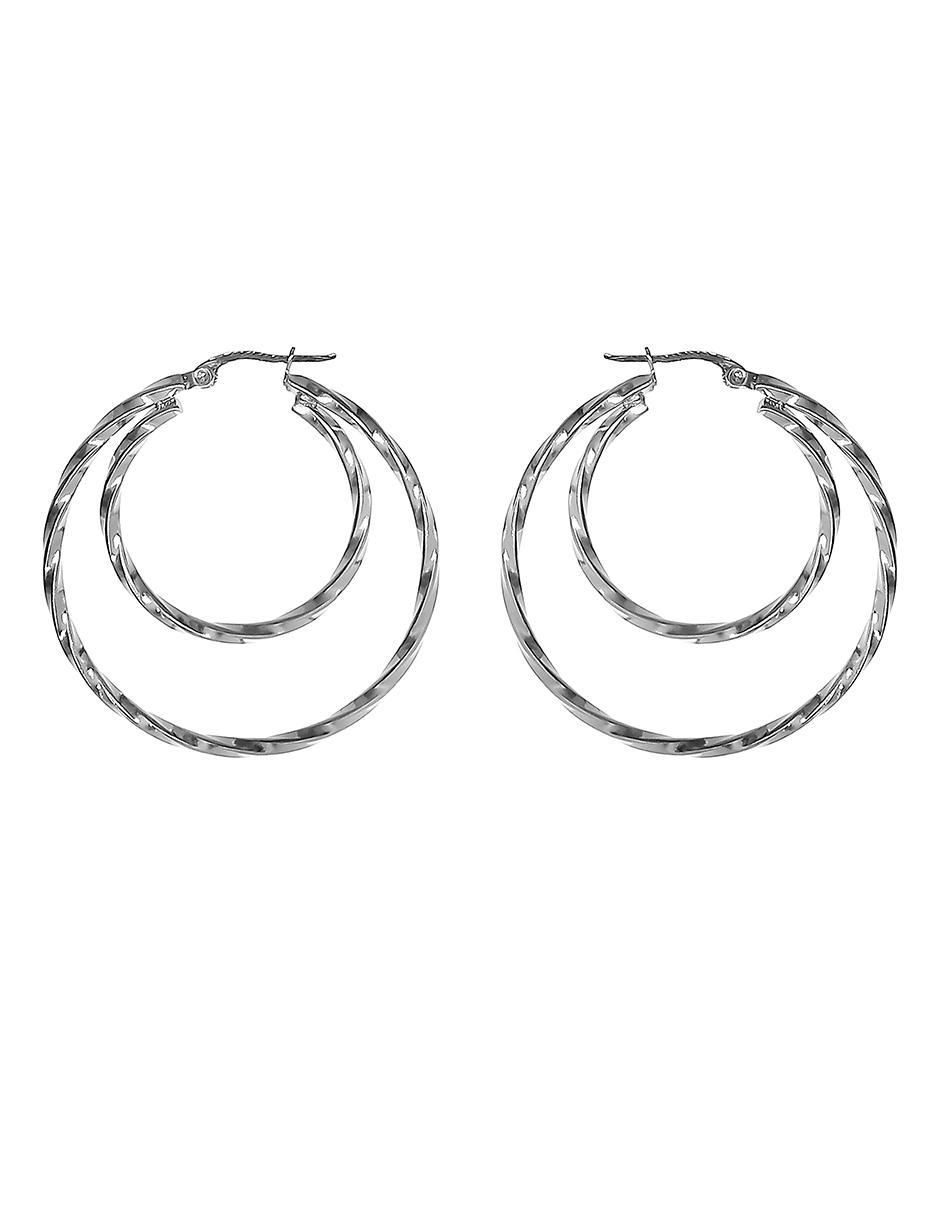Arracadas de acero inoxidable con acabado texturizado