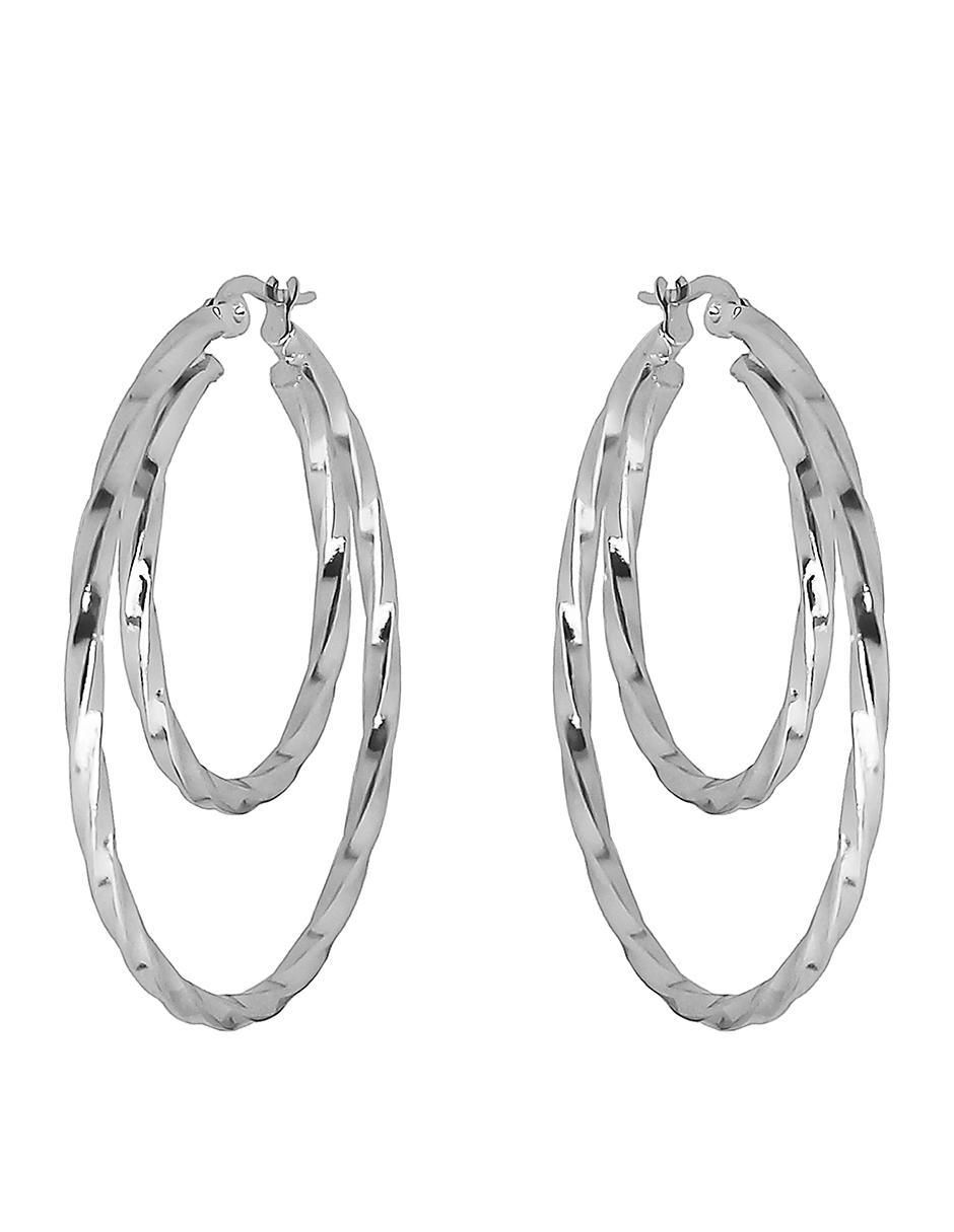 Arracadas de acero inoxidable con acabado texturizado 2
