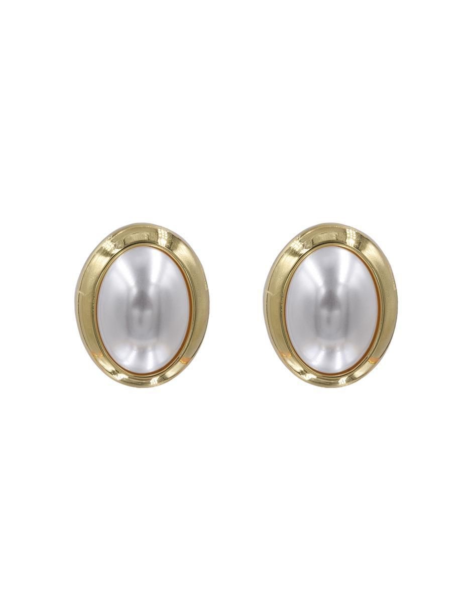 Broqueles de óvalo Jazmin con acabado chapa de oro perla Broqueles de óvalo Jazmin con acabado chapa de oro perla