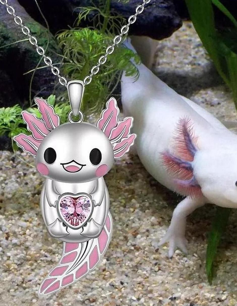 Collar con dije ajolote
