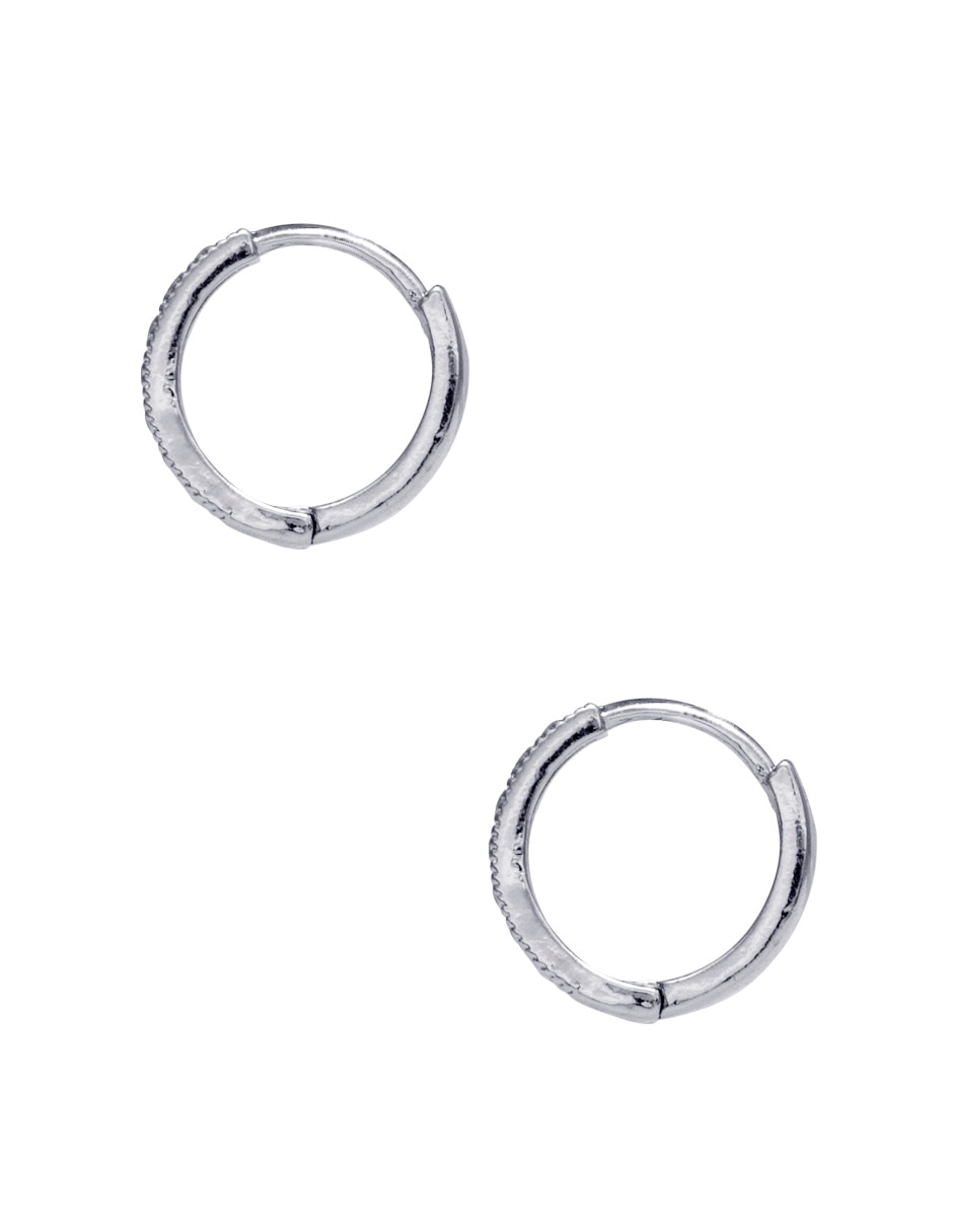Huggies circulares Metales Corazón Flat con acabado baño rodio 3