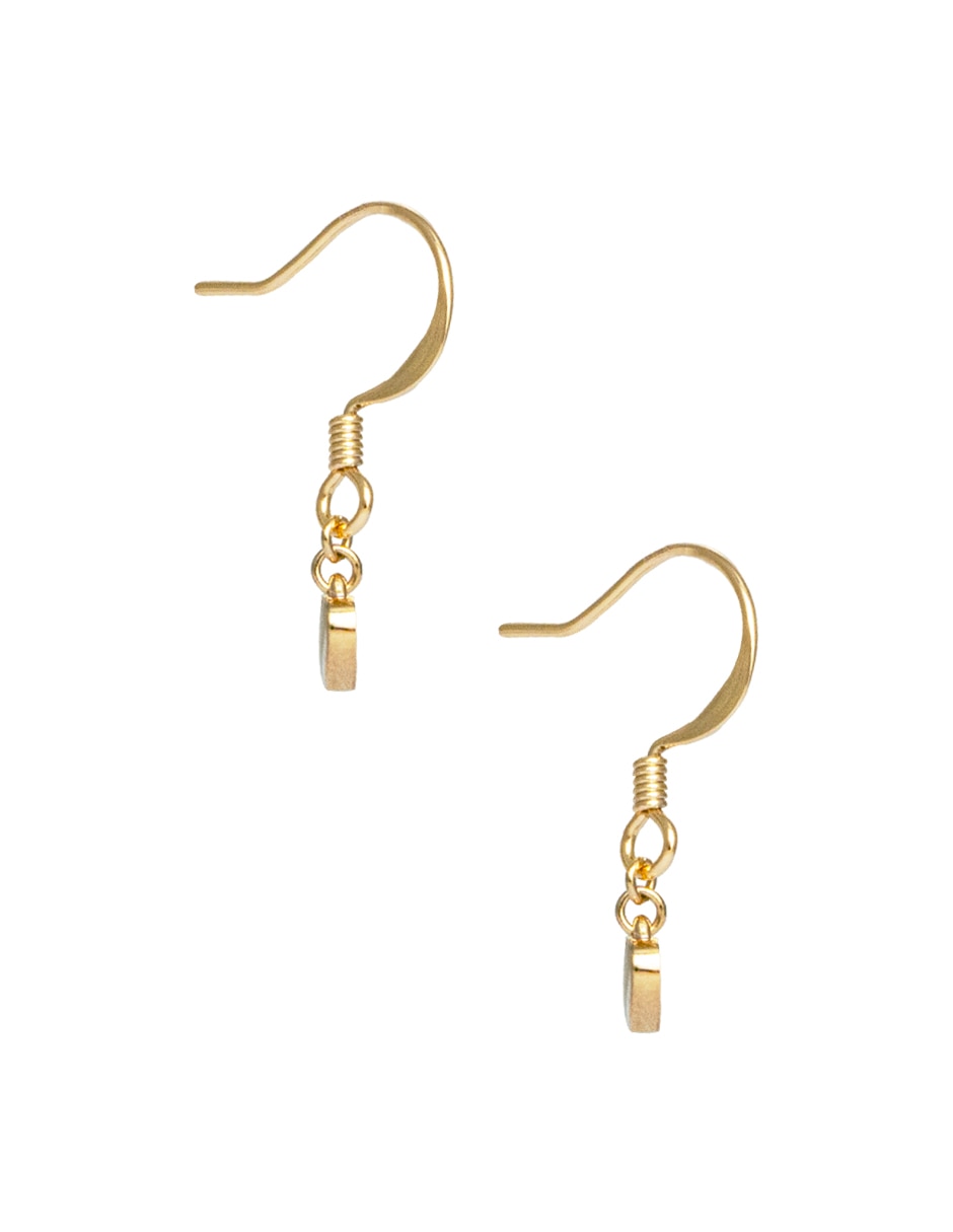 Aretes largos de corazón Charms con acabado pavé cristal 3