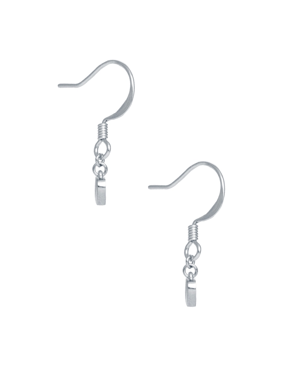 Aretes largos de corazón Charms con acabado pavé cristal 3