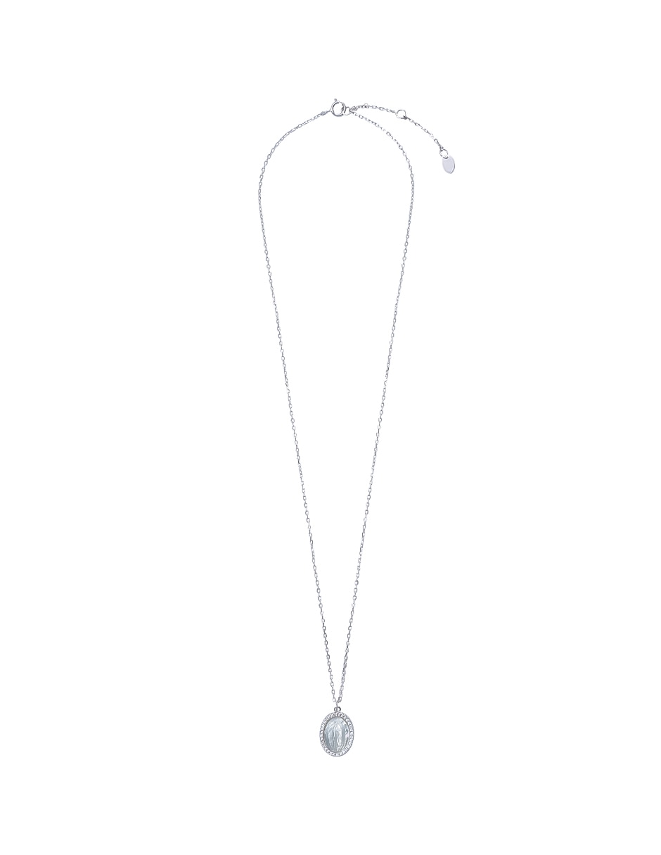 Medalla y cadena ovalada Virgen Mop .925 de plata P 925 2