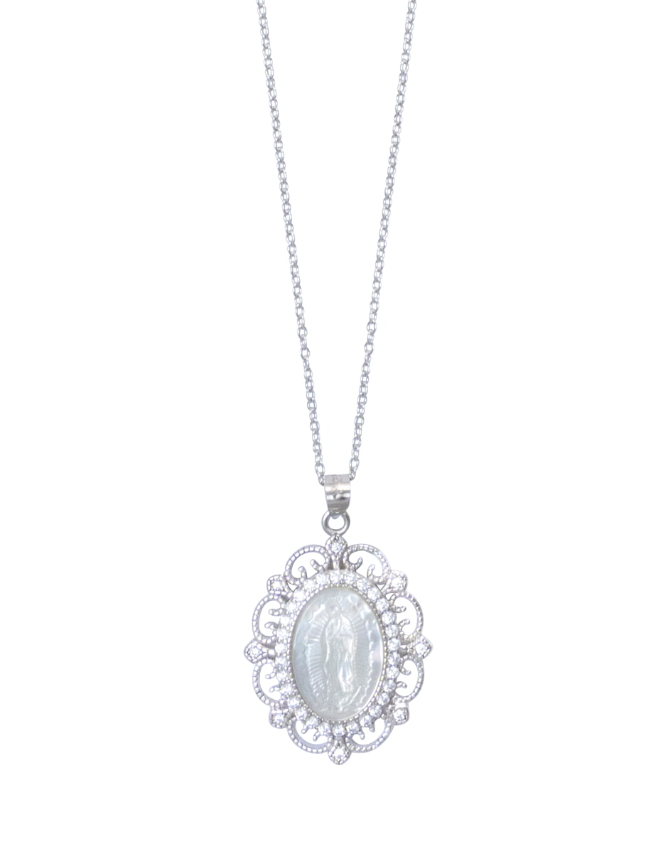 Collar con dije ovalado Virgen Mop .925 de plata P 925 Collar con dije ovalado Virgen Mop .925 de plata P 925