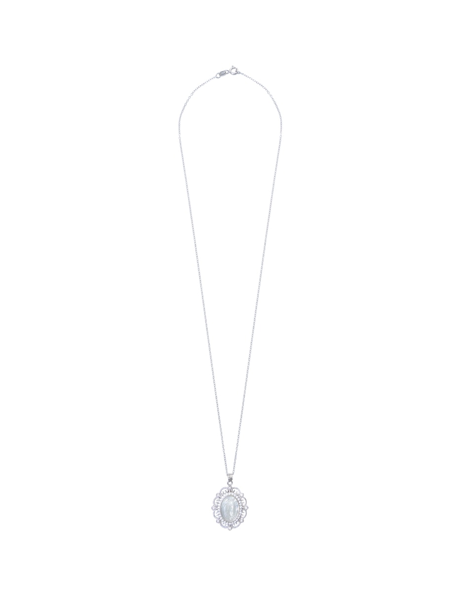 Collar con dije ovalado Virgen Mop .925 de plata P 925 2