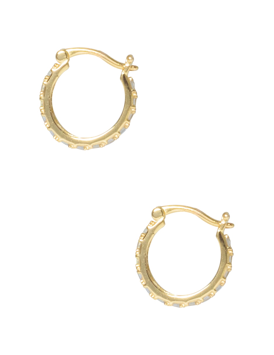 Arracadas Baguettes .925 de plata con acabado pavé zirconia 3