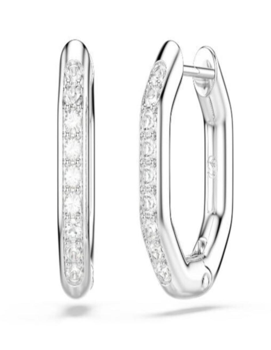 Aretes cortos de cisne Dextera Octagon con acabado brillante
