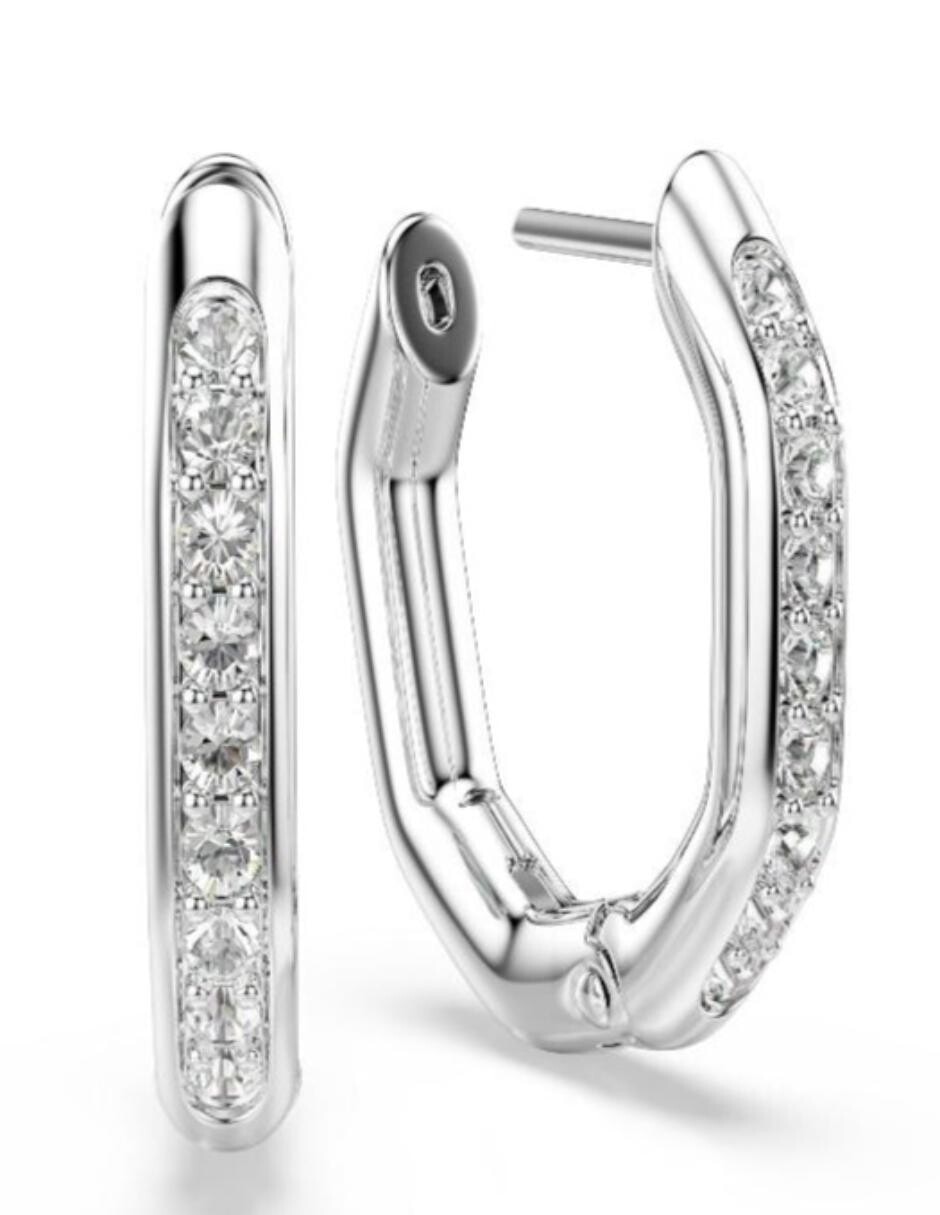Aretes cortos de cisne Dextera Octagon con acabado brillante