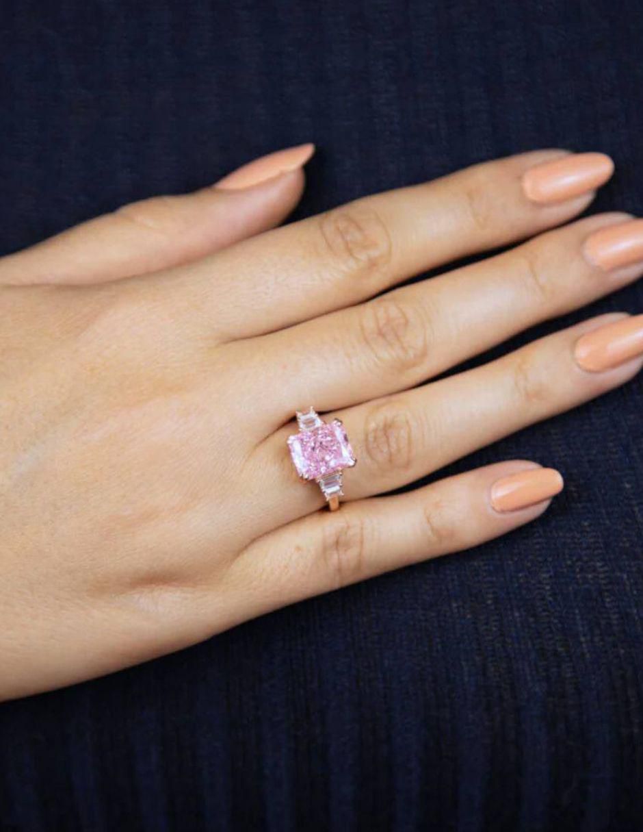 Solitario rectangular Luxury P 925 de plata zirconia pulido 9