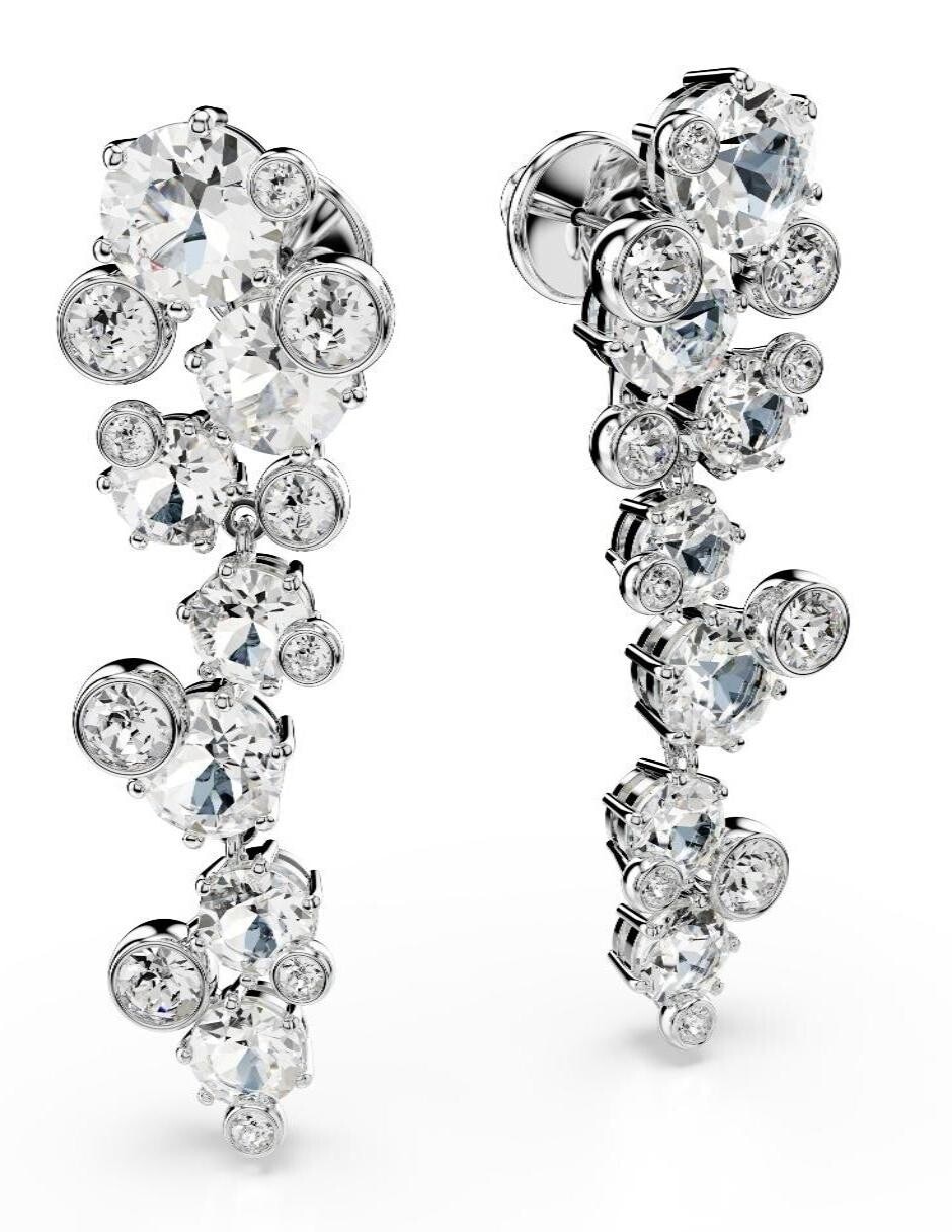 Aretes largos octagonales Constella con acabado brillante 3