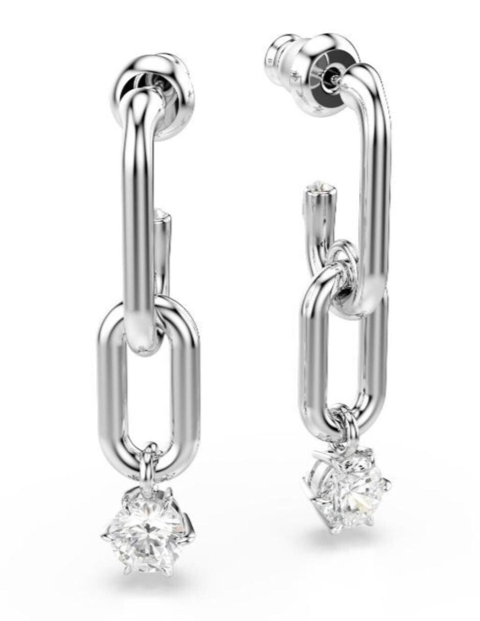 Aretes largos de eslabones Constella con acabado brillante 3