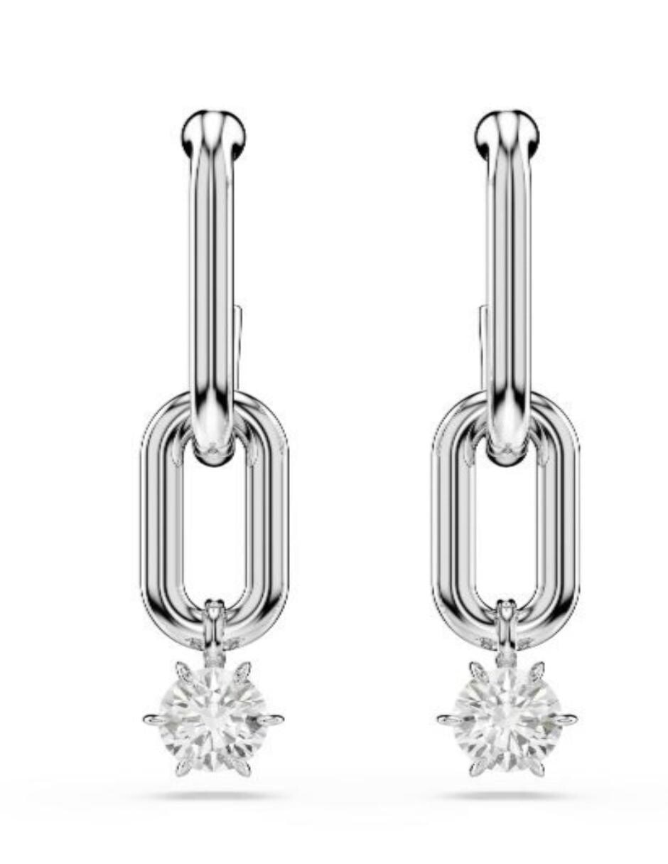 Aretes largos de eslabones Constella con acabado brillante 4