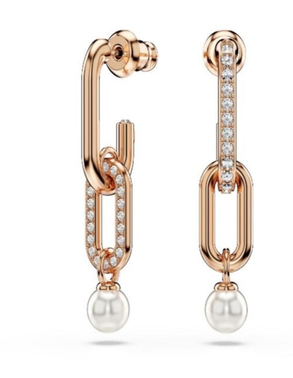 Aretes largos de eslabones Constella con acabado brillante