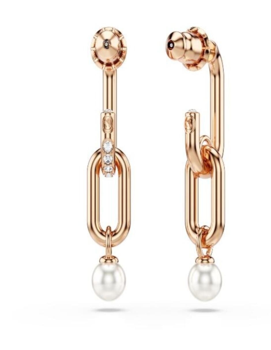 Aretes largos de eslabones Constella con acabado brillante 2