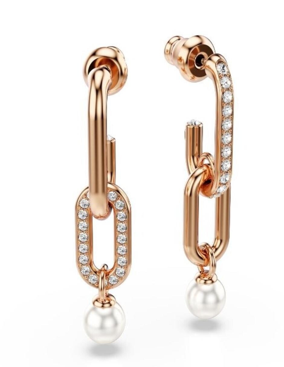 Aretes largos de eslabones Constella con acabado brillante 3