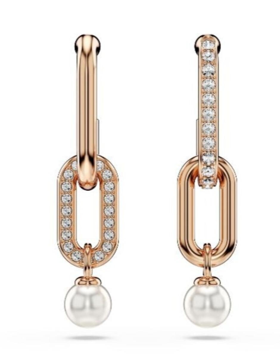 Aretes largos de eslabones Constella con acabado brillante 4