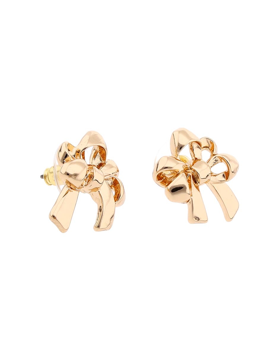 Aretes cortos de moño Holiday Bows con acabado brillante 2