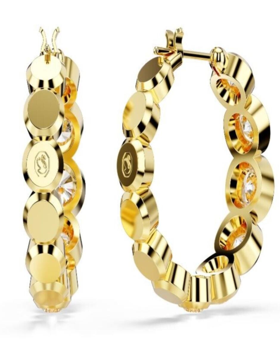 Aretes cortos circulares Imber con acabado brillante 2