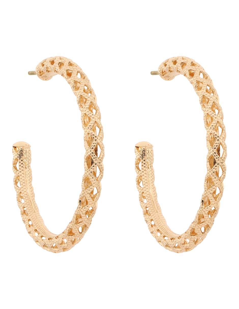 Arracadas de letra c Basic Mtl Ears F2 con acabado plateado 2