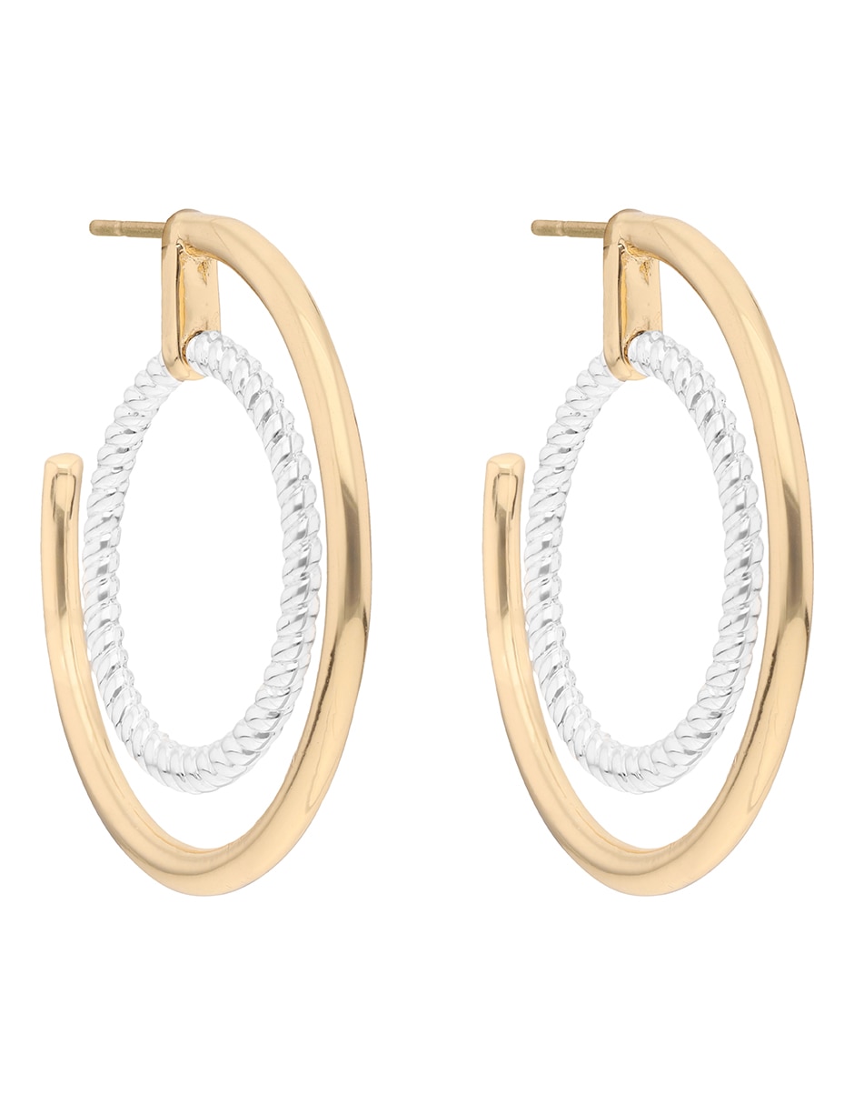 Arracadas de letra c Basic Mtl Ears F2 con acabado plateado 2